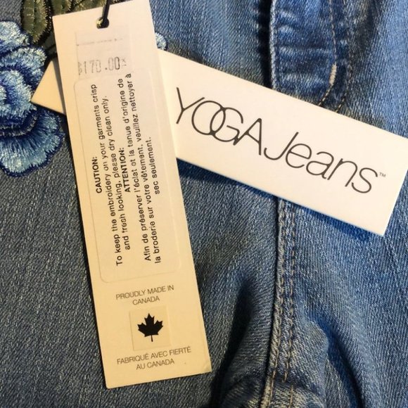 Yoga Jeans Floral Embroidered Ankle Skinny Jeans - Picture 4 of 11